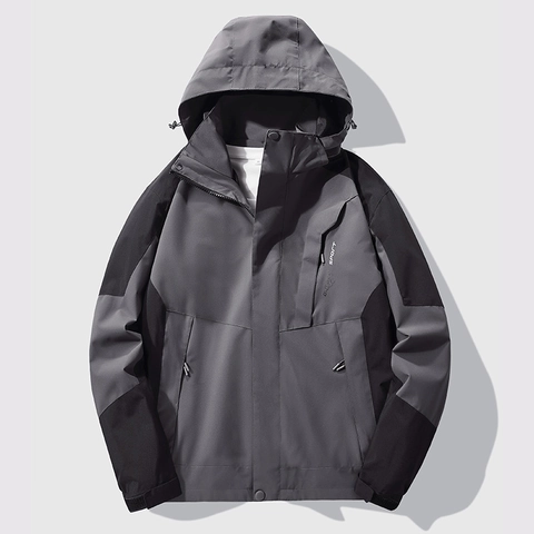 Herren Outdoor Kapuzen Windjacke Wasserdicht Winddicht Atmungsaktiv Funktionsgewebe Casual Sport Oberbekleidung Mantel Plus Size