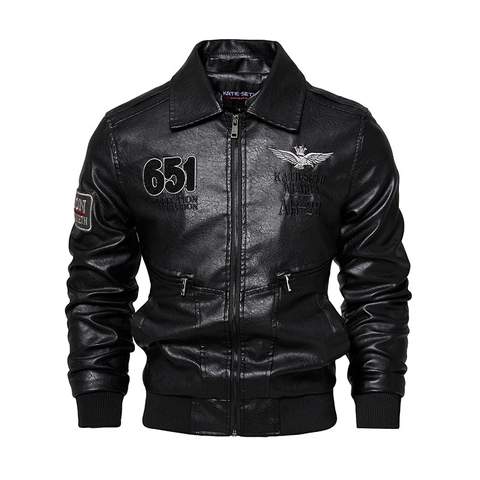 Herren Motorrad PU Lederjacke Winter Fleecegefüttert Warme Bomberjacke Mit Abnehmbarem Kunstpelzkragen Übergröße Mantel