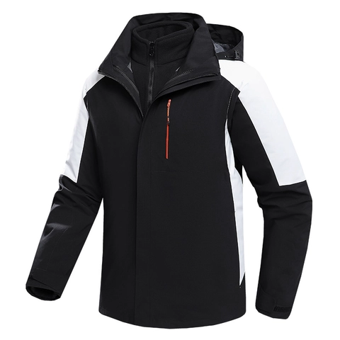 Giacca Outdoor 3-In-1 Professionale Impermeabile Antivento Calda Fodera in Pile Parka con Cappuccio per Uomo e Donna Top Sportivo Invernale