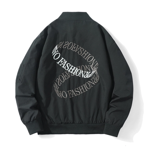 Heren Amerikaanse Stijl Geborduurde Bomberjack Winddicht Gevoerde Fliegerjack Voor Herfst Winter Casual Streetwear Outerwear
