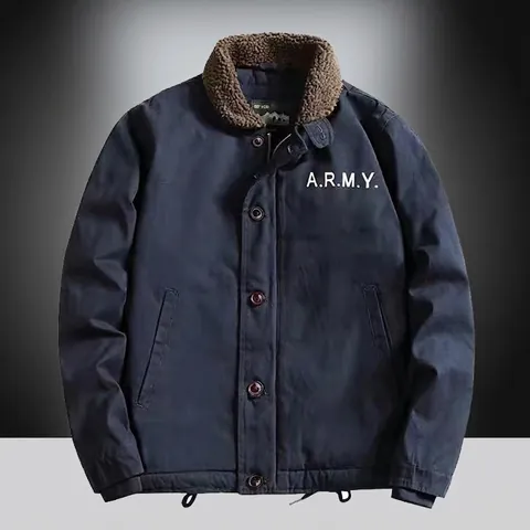 Giacca da Lavoro Invernale da Uomo Foderata in Pile Collo in Lana Vintage Imbottitura in Cotone Capispalla Pesanti Abito da Ponte Caldo Cappotto Cargo all Aperto