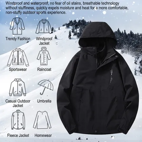 Giacca Outdoor Antivento Impermeabile Fodera Rimovibile Cappotto Invernale Alpinismo Uomo Donna Colore Spliced Capispalla Caldi