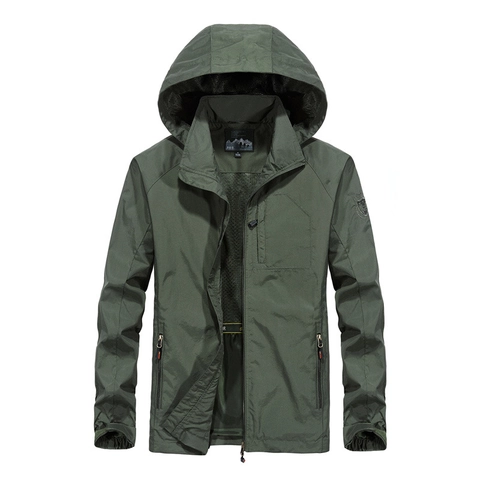Herren Taktische Windjacke Mit Kapuze Nylon Leicht Wasserdicht Lässiger Outdoor Mantel Große Größen M-6XL Oberbekleidung