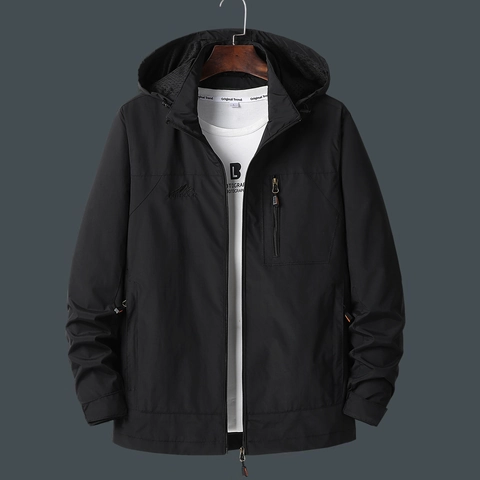Veste Homme à Capuche Extérieur Coupe-vent Imperméable Tactique Cargo Manteau Léger Printemps Automne Sportswear Décontracté
