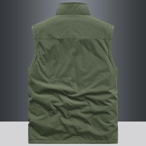 Herren Outdoor Fleece Weste Winddicht Warm Stehkragen Weste Mit Vielen Taschen Wende Ärmellose Jacke Für Den Alltag