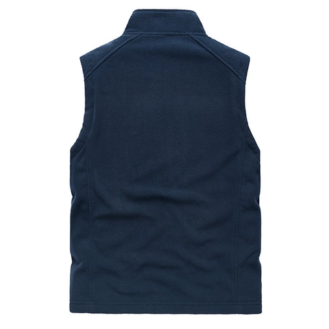Gilet en Polaire pour Hommes de Plein Air sans Manches Col Montant avec Fermeture Éclair Gilet Léger Veste Chaude pour Randonnée Décontractée