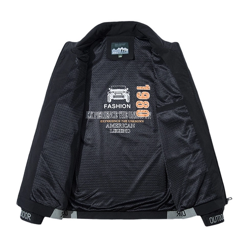 Veste de Sport de Plein Air pour Hommes Col Montant Coupe-vent Respirant Doublure en Maille Coupe-vent Minimaliste pour Voyage d'Aventure