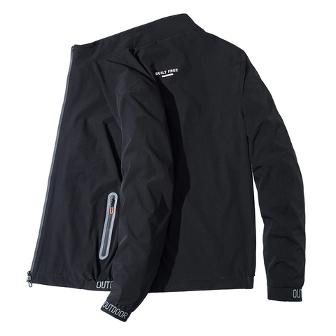 Veste de Sport de Plein Air pour Hommes Col Montant Coupe-vent Respirant Doublure en Maille Coupe-vent Minimaliste pour Voyage d'Aventure