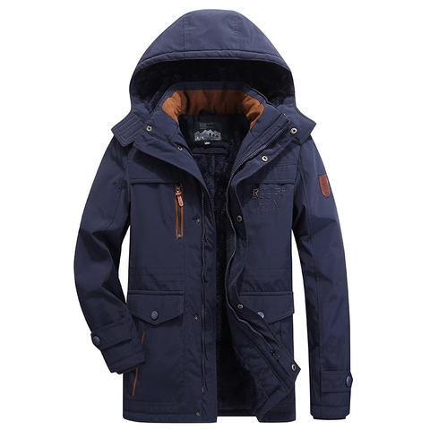 Cappotto Parka Invernale da Uomo Con Fodera in Pile Giacca in Cotone Imbottita Spessa Con Cappuccio Vestibilità Larga