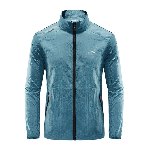 Chaqueta de Protección Solar Ligera para Hombre Verano Transpirable Outdoor Chaqueta de Piel Cuello Alto Secado Rápido Protección UV Cortavientos
