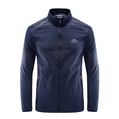 Chaqueta de Protección Solar Ligera para Hombre Verano Transpirable Outdoor Chaqueta de Piel Cuello Alto Secado Rápido Protección UV Cortavientos