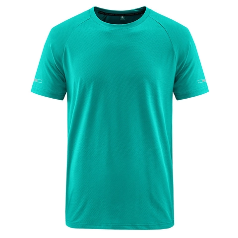 Men's Sport Short Sleeve T-Shirt Quick-Dry Breathable Mesh Mercerized Polyester Cooling Top For Summer Outdoor Gym Fitness