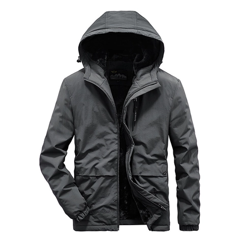Chaqueta con Capucha para Hombre Cortavientos con Forro de Polar Abrigo de Invierno Cálido Deportes al Aire Libre Casual