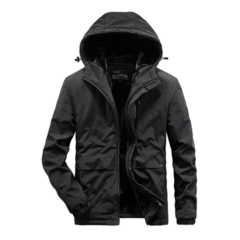 Chaqueta con Capucha para Hombre Cortavientos con Forro de Polar Abrigo de Invierno Cálido Deportes al Aire Libre Casual