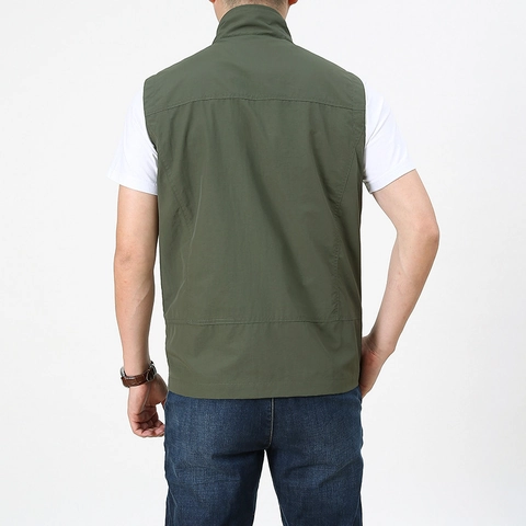 Chaleco Casual al Aire Libre para Hombre 100% Nailon Secado Rápido Transpirable con Múltiples Bolsillos para Pesca Fotografía