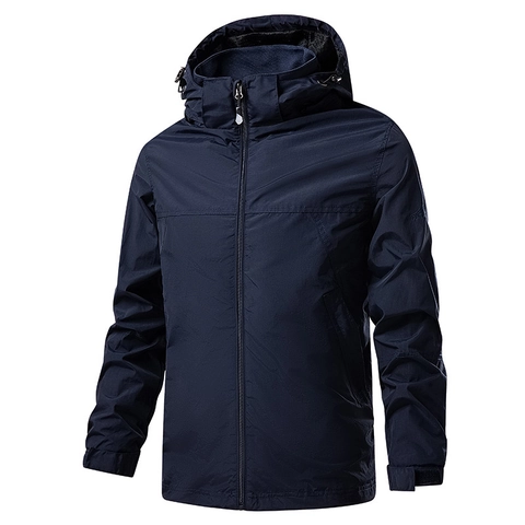 Chaqueta con Capucha para Hombre al Aire Libre Cortavientos Impermeabile de Tela de Nailon Transpirable Softshell para Senderismo Camping Viaje Ropa Deportiva Casual