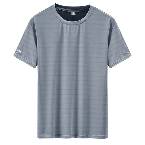 Herren EisSatin Schnell Trocknendes T-Shirt Nylon Elasthan Atmungsaktiv Elastisch Kurzarm Rundhals Sport Casual Tee Top