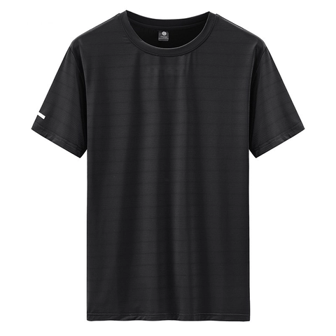 Herren EisSatin Schnell Trocknendes T-Shirt Nylon Elasthan Atmungsaktiv Elastisch Kurzarm Rundhals Sport Casual Tee Top