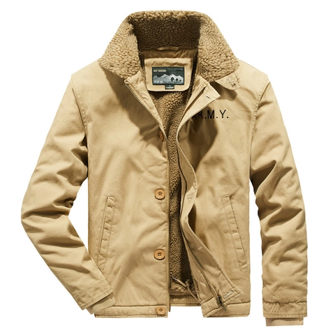 Giacca Invernale Cargo Casual Da Uomo Con Collo In Sherpa Foderata In Pile Cappotto Militare In Cotone Antivento Pesante