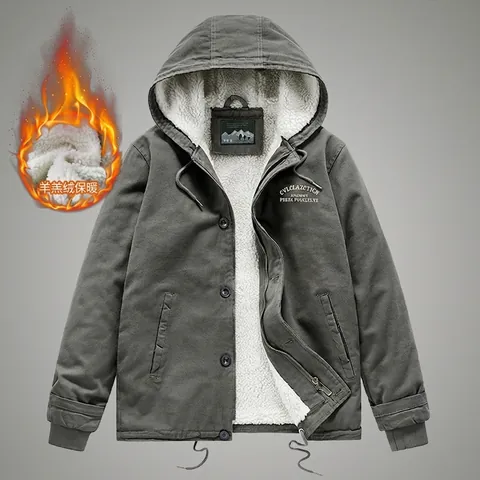 Giacca Invernale Da Uomo In Cotone Pesante Con Fodera In Pile Sherpa Caldo Parka Con Cappuccio Casual Cappotto All'aperto
