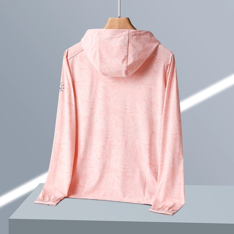 Unisex UV Schutz Sonnenjacke UPF 50+ Kapuzenwindjacke Tropischer Blattdruck Leichtgewicht Outdoor Atmungsaktiver Sommermantel