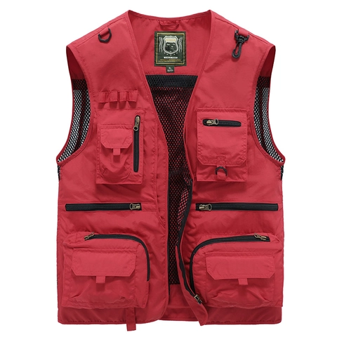 Herren Schnelltrocknend Mesh Weste Outdoor Mehrfachtaschen Angeln Fotografie Cargo Weste Leicht Atmungsaktiv Ärmellose Jacke