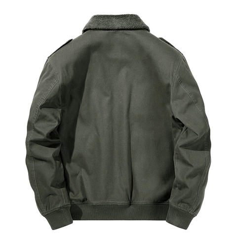 Giacca Invernale da Uomo in Cotone Pesante Foderata in Pile Sherpa Cappotto Caldo Stile Militare Vintage Cargo Capispalla da Uomo