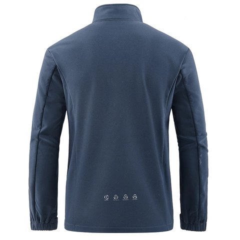 Outdoor Softshelljacke für Herren Winddicht Stehkragen Fleecefutter Full Zip Mantel Mit Mehreren Taschen Casual Sportswear
