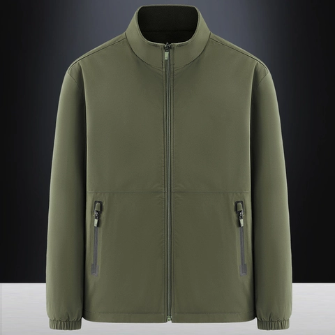 Heren Winter Fleece Jas Omkeerbaar Opstaande Kraag Thermisch Winddicht Outdoor Sportjas Warm Casual Bovenkleding Voor Mannen