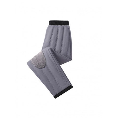 Pantaloni Invernali da Uomo Foderati in Pile Pantaloni Sportivi Caldi Antivento Casual Sport all'Aperto Jogger Pantaloni Dritti Tasche con Cerniera