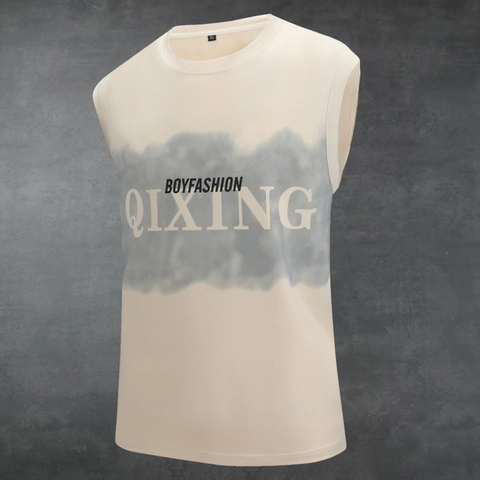 Ανδρικό Καλοκαιρινό Αμάνικο T-Shirt Χαλαρή Εφαρμογή Κεντημένο Γράμμα Πολυεστέρας Φανελάκι για Αθλητικό Casual Στυλ