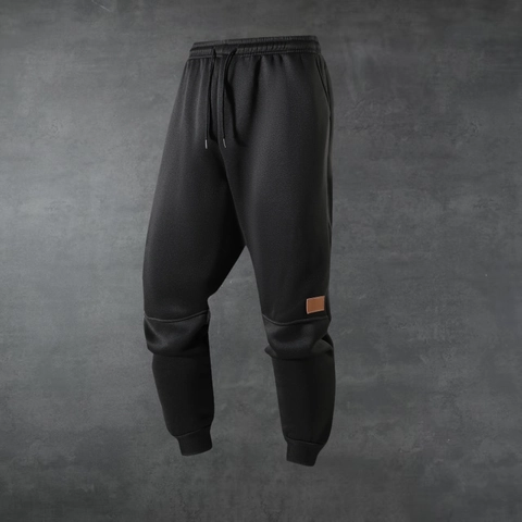 Pantaloni da Jogging Invernali con Interno in Pile Casual Vita Elastica con Coulisse Tinta Unita Sportivi per Uomo