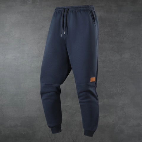 Pantaloni da Jogging Invernali con Interno in Pile Casual Vita Elastica con Coulisse Tinta Unita Sportivi per Uomo