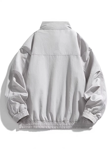 Chaqueta de Trabajo Vintage Americana para Hombre Impermeable Resistente al Viento Casual Holgada Cuello Alto Multi Bolsillo