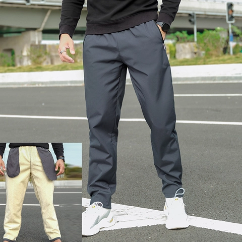 Pantalones de Jogging de Invierno para Hombre con Forro Polar de Lana de Cordero Espesada Cálidos Casuales de Pierna Recta Color Sólido Térmicos