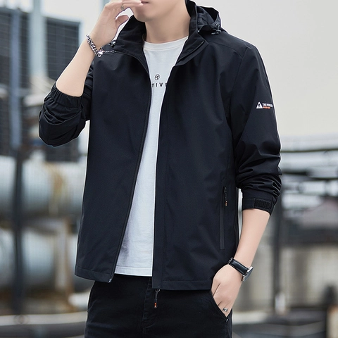 Veste à Capuche Extérieure Coupe-vent Imperméable pour Hommes Coupe Ajustée Casual avec Poches Multiples pour Automne Printemps