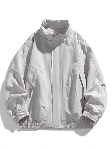 Herren Casual Vintage Windbreaker Jacke Stehkragen Lockere Mode Mantel Frühling Herbst Outdoor Leichte Oberbekleidung