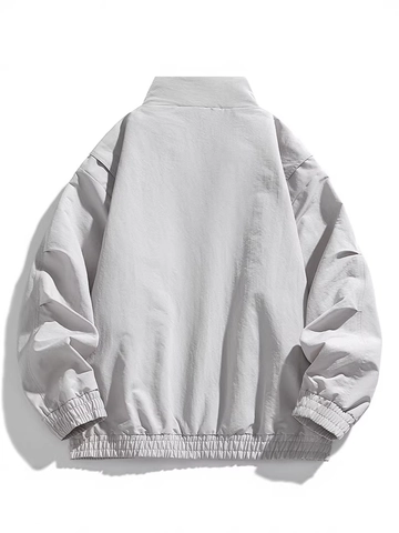Herren Casual Vintage Windbreaker Jacke Stehkragen Lockere Mode Mantel Frühling Herbst Outdoor Leichte Oberbekleidung