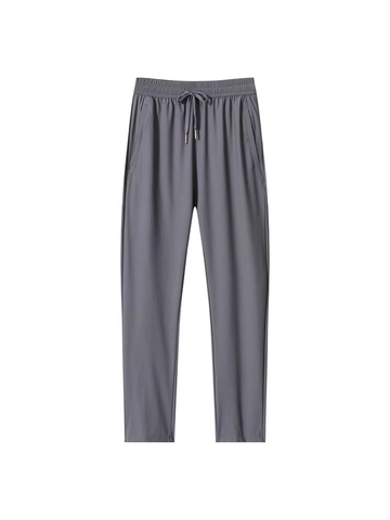 Men Ice Satin Casual Trousers Nylon Spandex Breathable Quick Dry Straight Leg Pants For Summer Sports Male Joggers