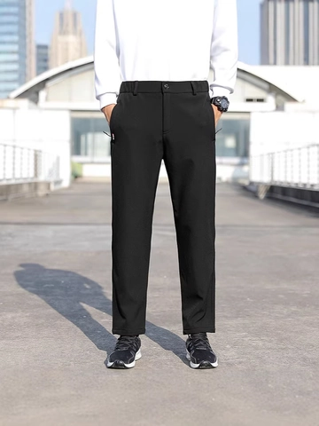 Pantalones Casuales Elásticos de Secado Rápido para Hombre Senderismo Deporte Pierna Recta Nailon Spandex Estilo Negocios