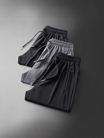Pantaloni Joggers Casual da Uomo in Misto Raso di Gelso e Nylon Asciugatura Rapida Traspiranti Alta Elasticità per Sport Quotidiano