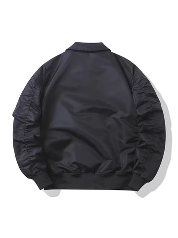 Herren Bomberjacke Winddichte Nylon Fliegerjacke Militär Stil Oberbekleidung Mantel Mit Orangem Futter Für Herbst Alltag