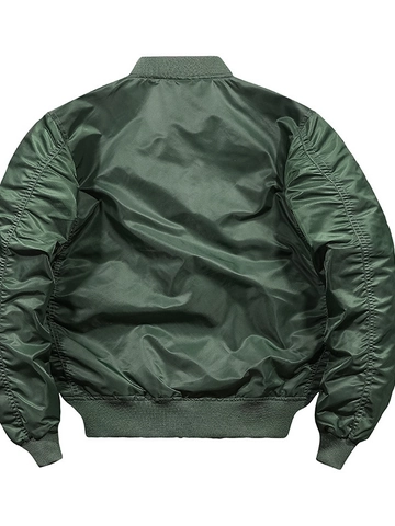 Chaqueta de Vuelo MA-1 para Hombre Nailon Resistente al Viento Piloto Bomber Abrigo Bordado Parche Detalle Estilo Militar