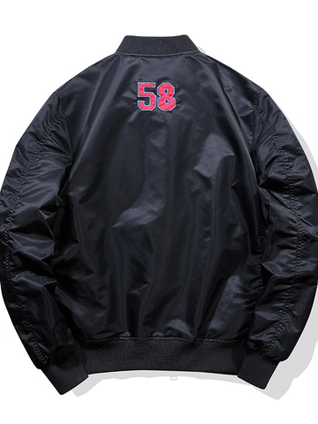 Chaqueta Bomber MA-1 para Hombre Parches de Carreras Bordado Chaqueta de Vuelo Resistente Al Viento e Impermeable Nylon de Alta Densidad