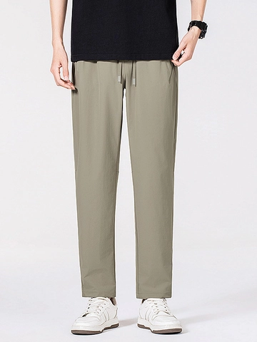 Herren EisSatin Freizeithose Kühlend Schnelltrocknend Hochelastisch Atmungsaktiv Gerade Hose Leicht Sportlich Modern Stil Für Männer
