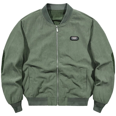 Herren Cord Bomberjacke Vintage Workwear Stehkragen Reißverschluss Fliegerjacke Lockere Casual Outerwear Mantel Für Männer
