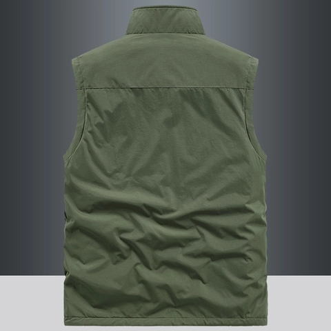 Herren Wende Outdoor Weste Verdickt Fleece Gefüttert Stehkragen Multi Pocket Winddicht Warme Weste Zum Wandern