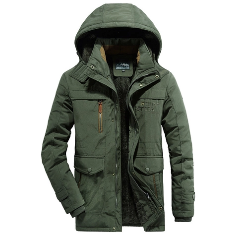 Herren Winter Parka Jacke Verdicktes Fleecefutter Mit Kapuze Outdoor Warm Winddicht Baumwollmantel Übergröße Lässig Jacke