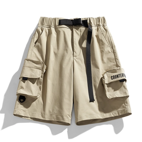 Pantalones Cortos Cargo Funcionales Retro para Mujer Repelentes al Agua de Poliéster para Exterior Casual Con Cinturón Ajustable y Bolsillos Grandes