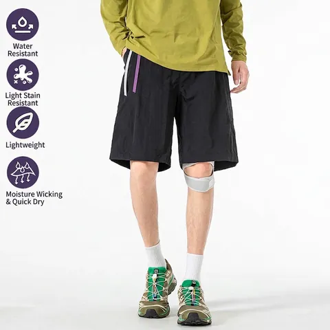 Pantalones Cortos de Exterior para Hombre de Secado Rápido 100% Nailon Hidrófugo Pantalón Cargo Funcional Urbano Con Cinturón Ajustable